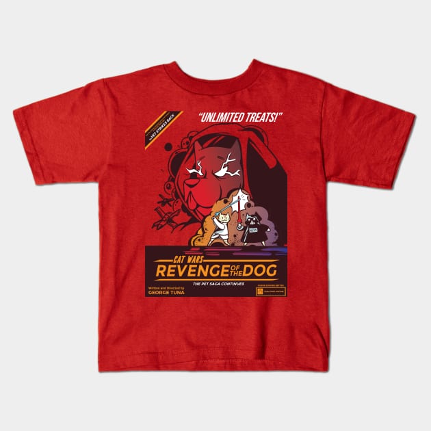 CAT WARS REVENGE Kids T-Shirt by madeinchorley